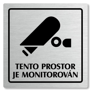 Tento prostor je monitorován, 80x80mm, stříbrná, Arizona